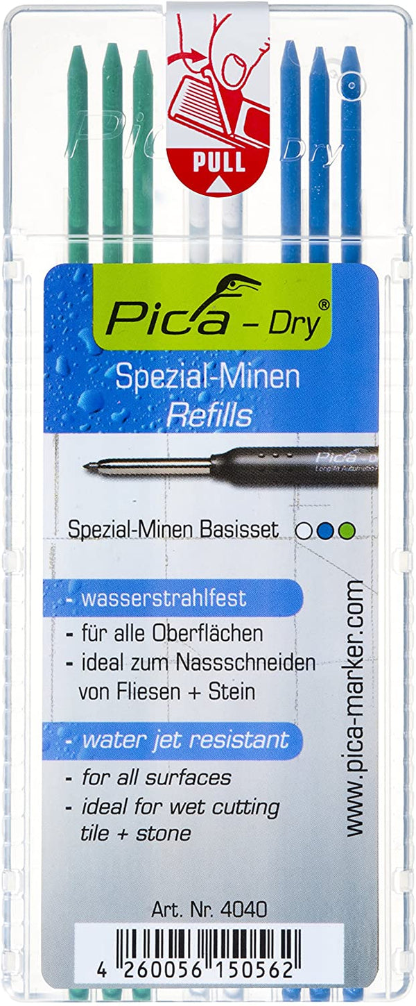 Pica 4040 Dry Water Resistant Refill- Blue, White, Green