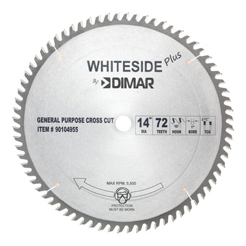 Whiteside Plus 14" General Purpose Blade- 14"OD, 72T, 1"B, TCG
