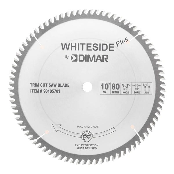 Whiteside Plus 10" Trim Cut Blade- 10"OD, 80T,5/8"B, ATB