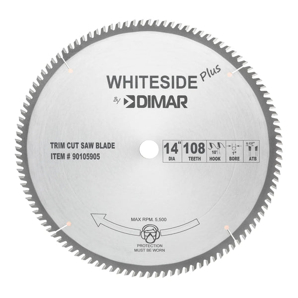 Whiteside Plus 14" Trim Cut Blade- 14"OD, 108T, 1"B, ATB