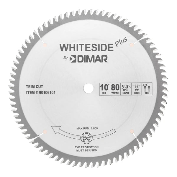 Whiteside Plus 10" Trim Cut Blade- 10"OD, 80T, 5/8", TCG