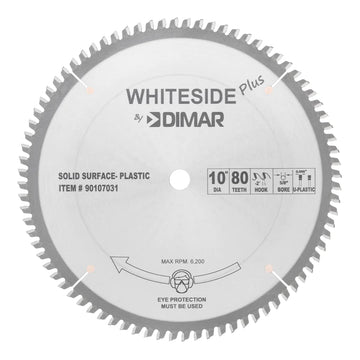 Whiteside Plus 10" Plastic Cutting Blade- 10"OD, 80T, 5/8"B, U-PLASTIC