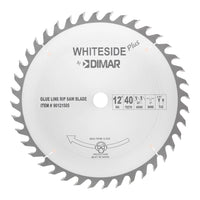 Whiteside Plus 12" Glue Line Ripping Blade- 12"OD, 40T, 1"B, TCG
