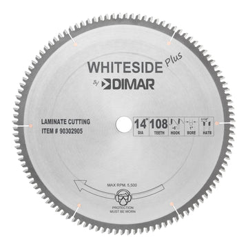 Whiteside Plus 14" Laminate Cutting Blade- 14"OD, 108T, 1"B, HIATB