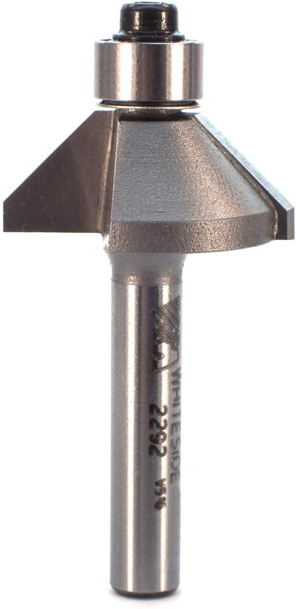 Whiteside Router Bits 2292 Chamfer Bit with 45-Degree 7/16-Inch Cutting Length