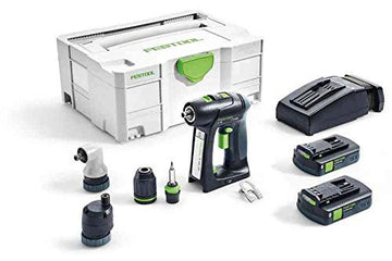 Festool 575674 Cordless Drill C18 I-Compact Cordless Li-Ion Drill Set with 3.1 Ah Bluetooth Batteries