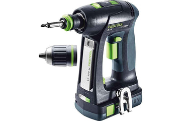 Festool 575674 Cordless Drill C18 I-Compact Cordless Li-Ion Drill Set with 3.1 Ah Bluetooth Batteries