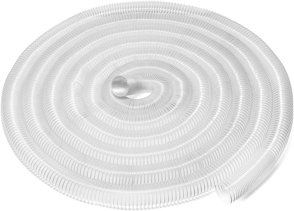 Yellowhammer Dust Management Deluxe Ultra Clear Flexible Wire Reinforced PVC 2.5 Inch x 50 Foot Dust Collection Hose with 10 Each Key Hose Clamps
