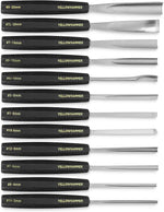 Yellowhammer Full Size Wood Carving Tools 12 Piece Set - Gouges and Chisels for Beginners, Hobbyists and Professionals featuring Beech Handles, Alloy Chromium Vanadium Steel Blades and Attractive Case