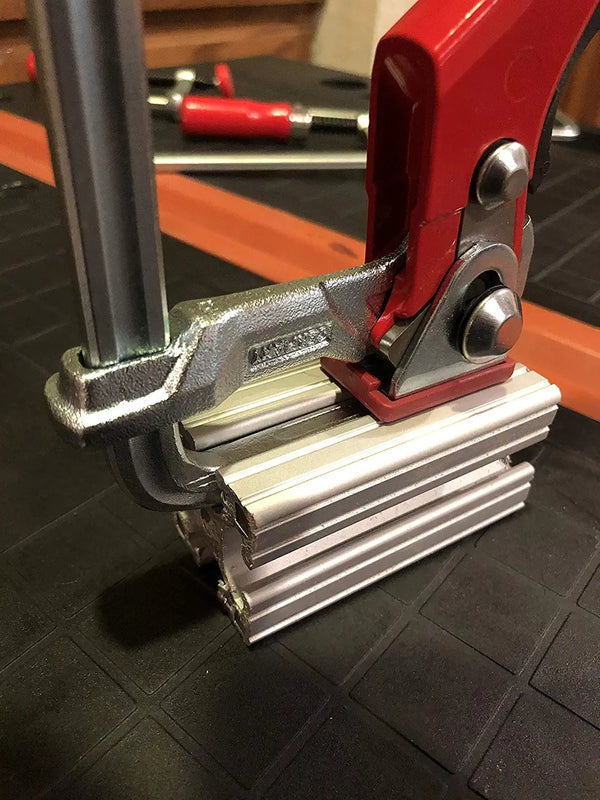 Bessey GTR16S6H All Steel Ratcheting Table Clamp with 6 5/16 Capacity x 2 5/16 Throat Depth & 540 lb Clamping Force, Red/Silver